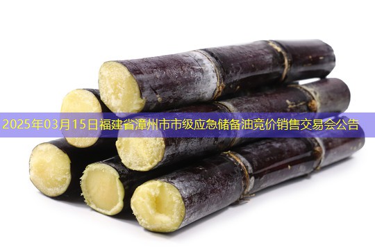 2025年03月15日福建省漳州市市级应急储备油竞价销售交易会公告