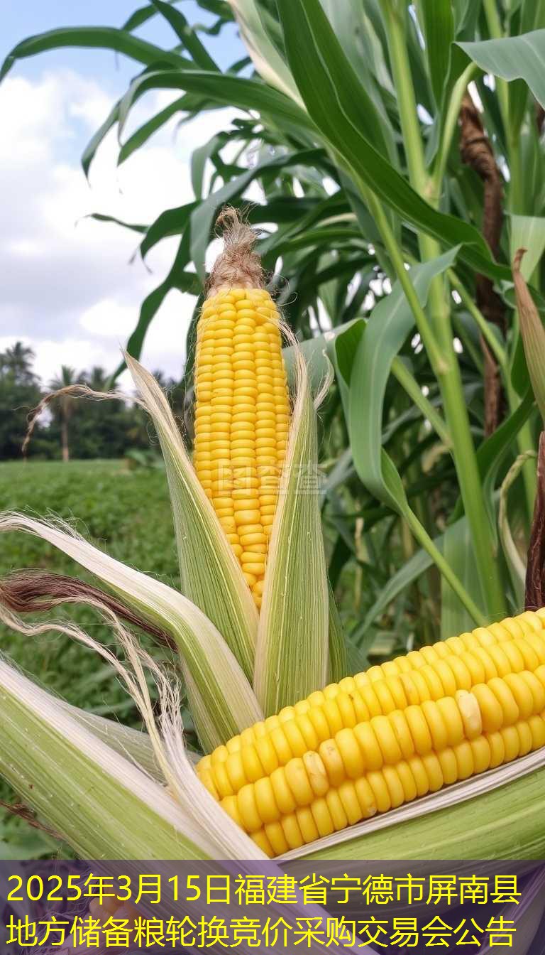 2025年3月15日福建省宁德市屏南县地方储备粮轮换竞价采购交易会公告