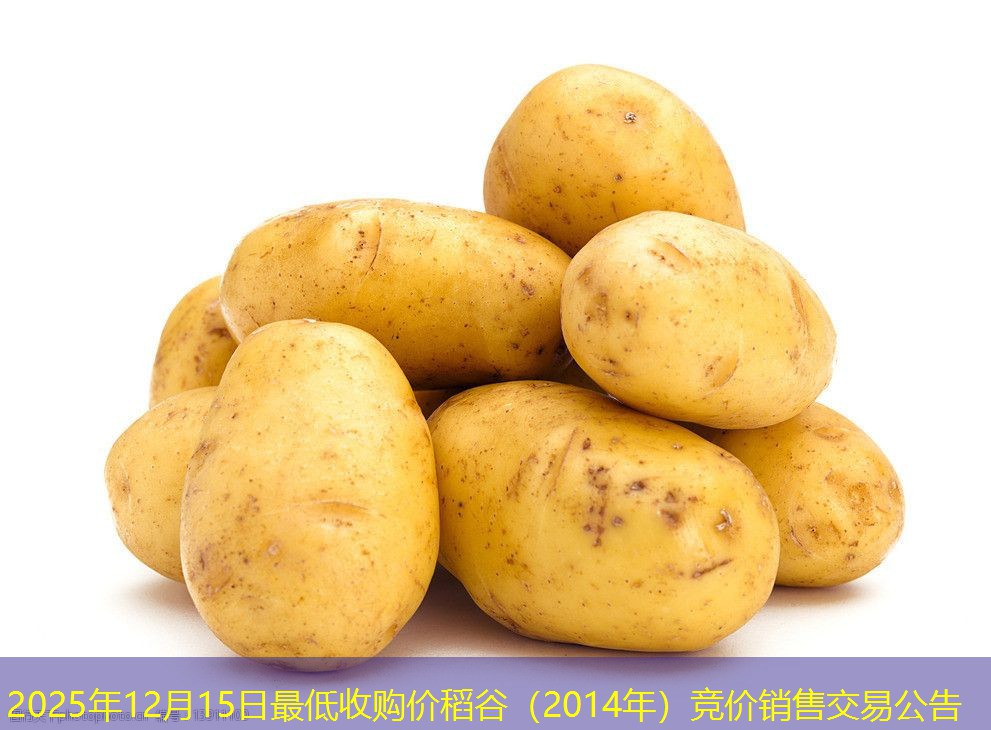 2025年12月15日最低收购价稻谷（2014年）竞价销售交易公告