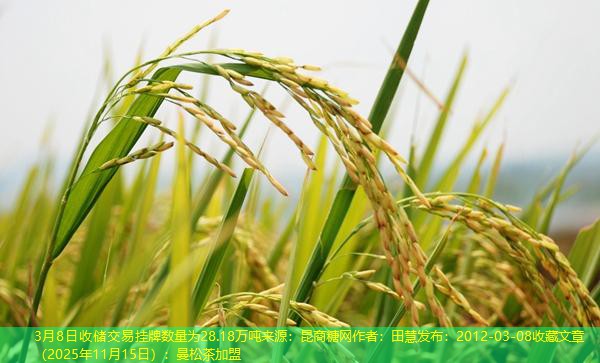 3月8日收储交易挂牌数量为28.18万吨来源：昆商糖网作者：田慧发布：2012-03-08收藏文章（2025年11月15日）